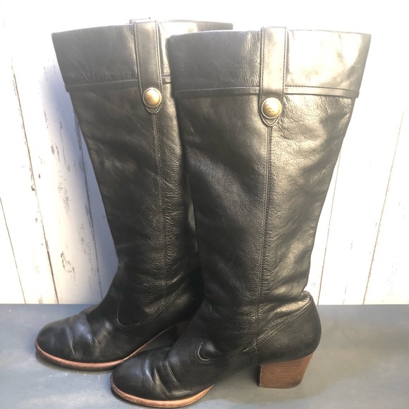 Black Leather Knee-High Boots - Picture 5 of 11